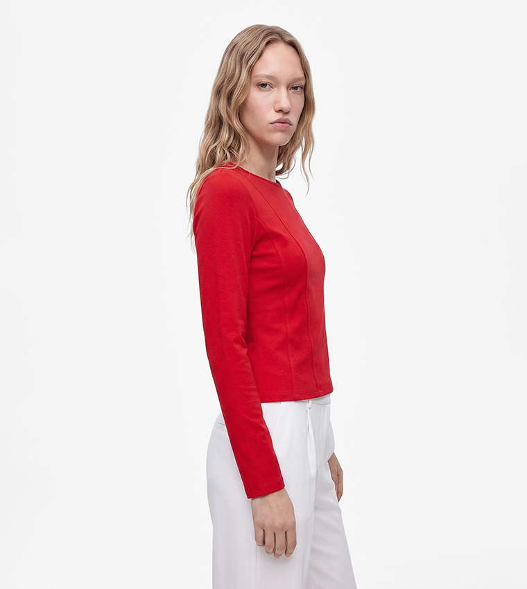 Koton  Long Sleeve T-Shirts - Red Long Sleeve T-Shirts