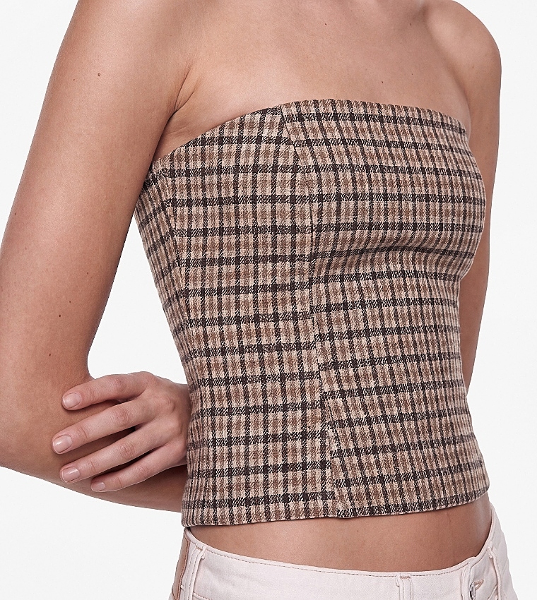 Koton  Cropped Tops - Brown Mini Skirts