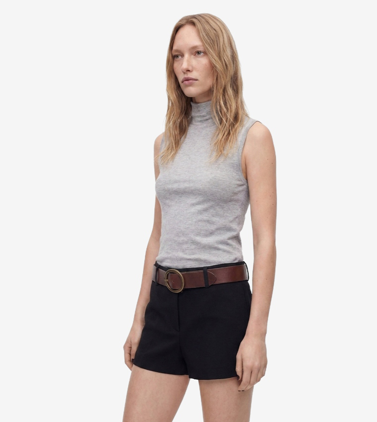 كوتون  توبات بلا أكمام  - LIGHT GREY Mini Skirts