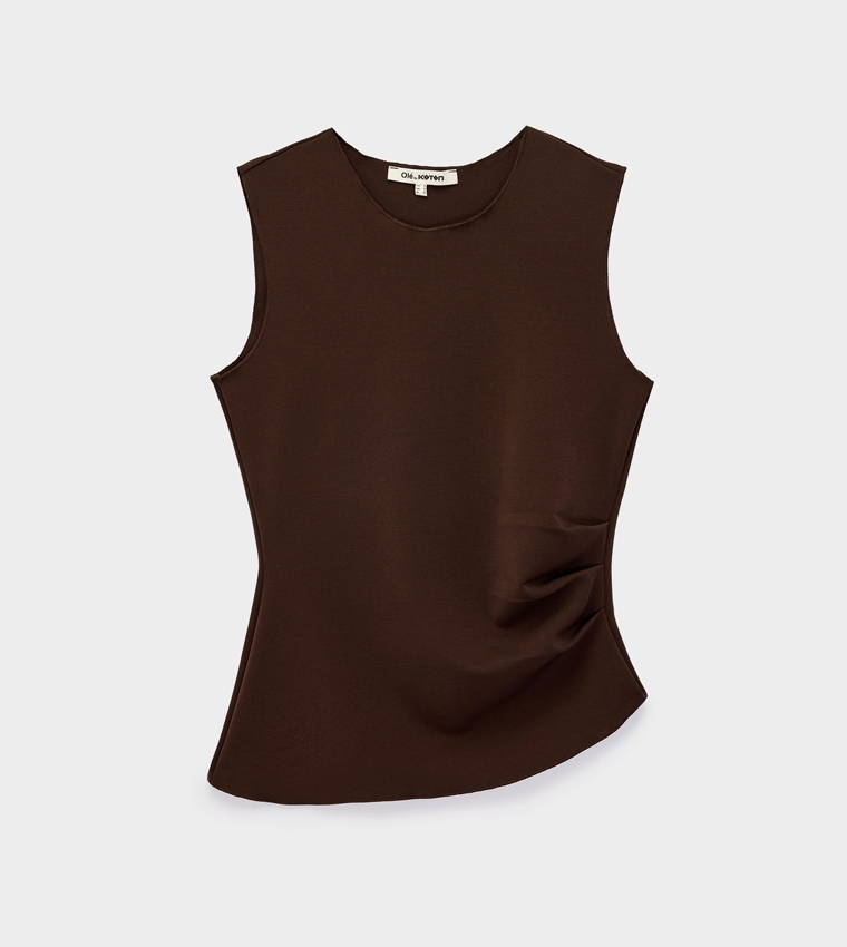 Koton  Sleeveless Tops - Brown Sleeveless Tops
