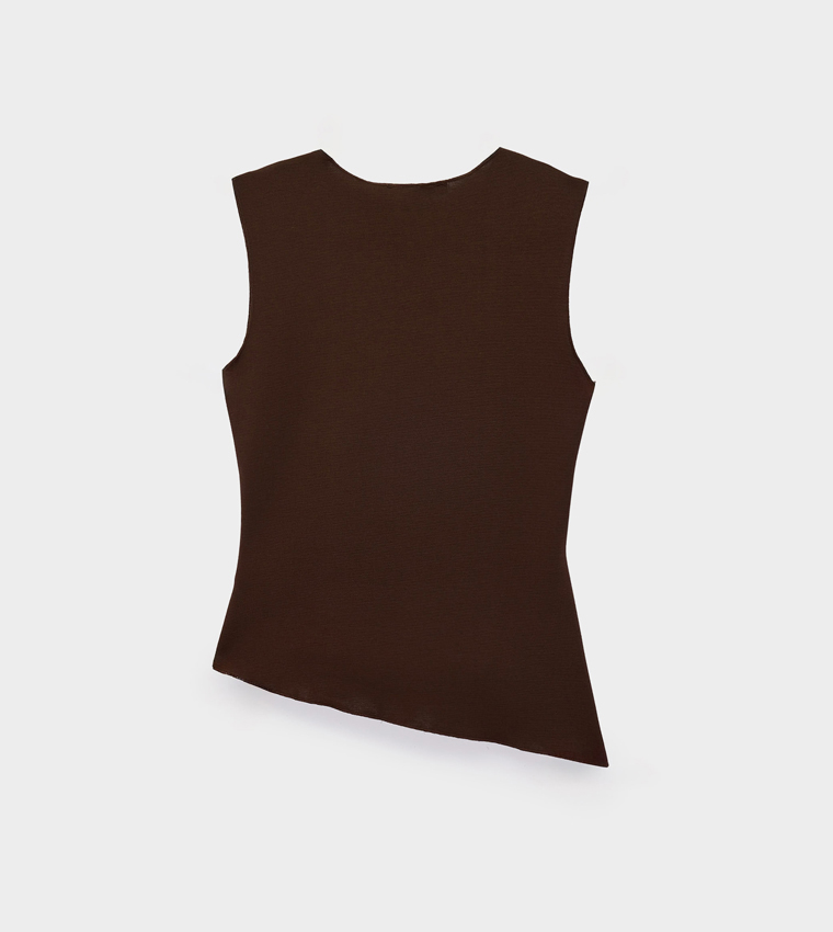 Koton  Sleeveless Tops - Brown Sleeveless Tops