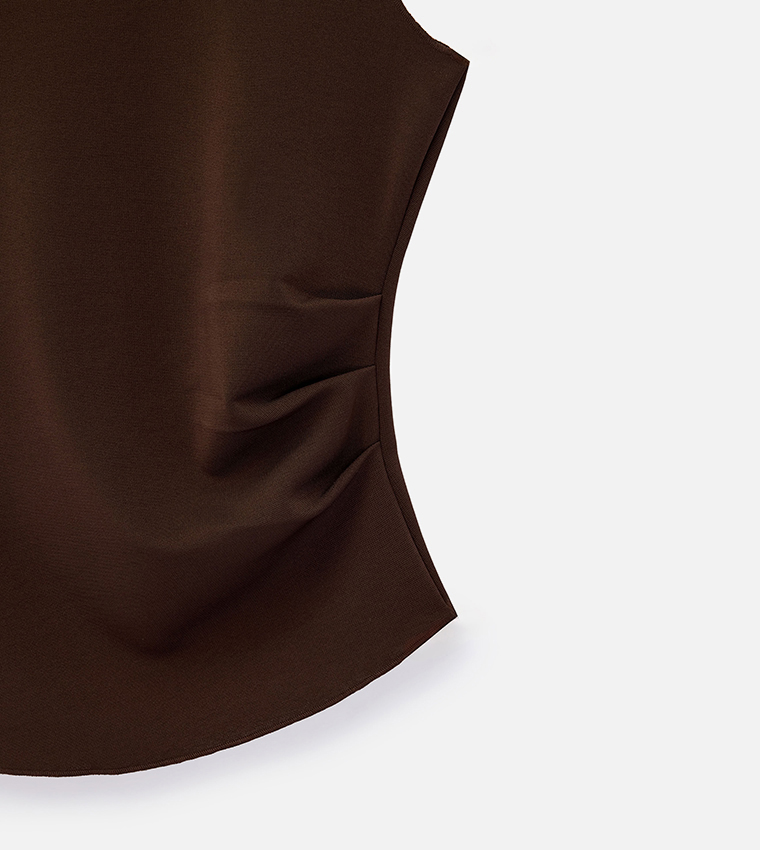 Koton  Sleeveless Tops - Brown Sleeveless Tops