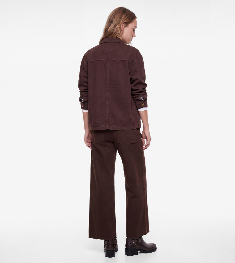 Solid Wide Leg Jeans