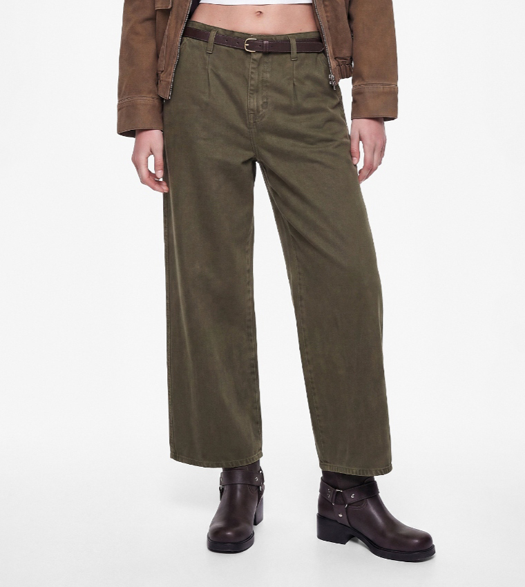 Solid Wide Leg Jeans