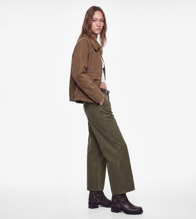 Solid Wide Leg Jeans