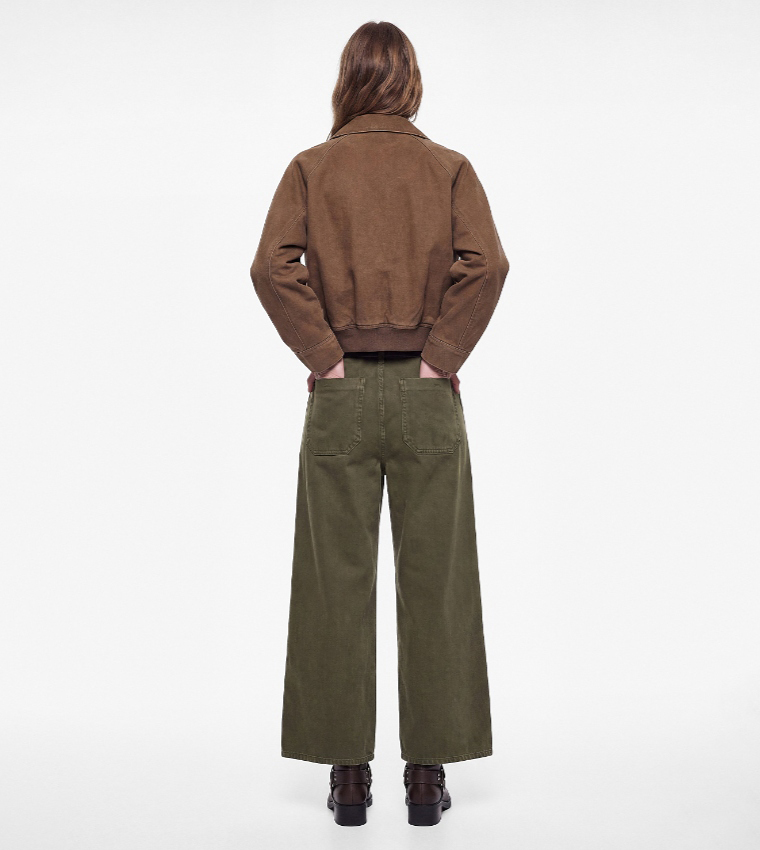 Solid Wide Leg Jeans