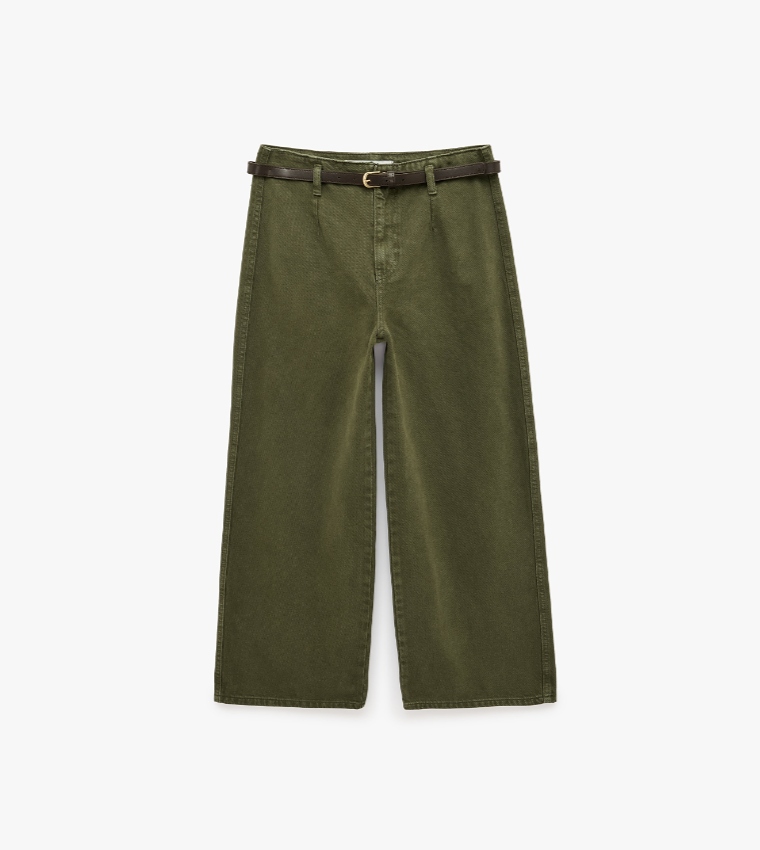 Solid Wide Leg Jeans