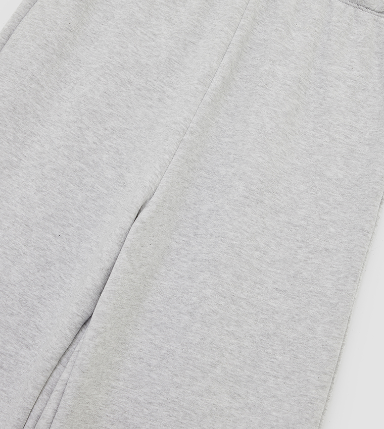 Solid Drawstring Waist Flared Sweatpants