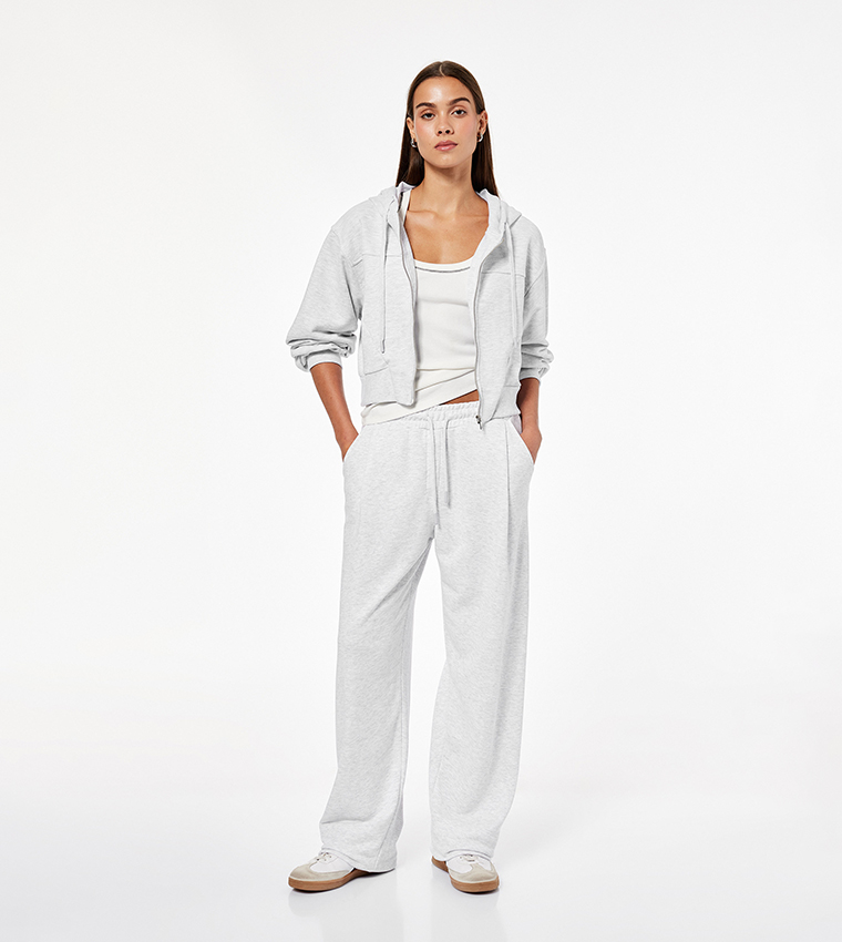 Solid Wide Leg Sweatpants