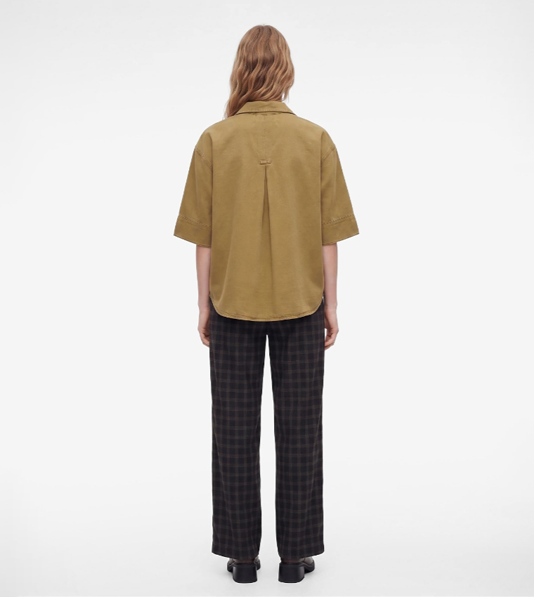Solid Classic Collar Oversized Shirt