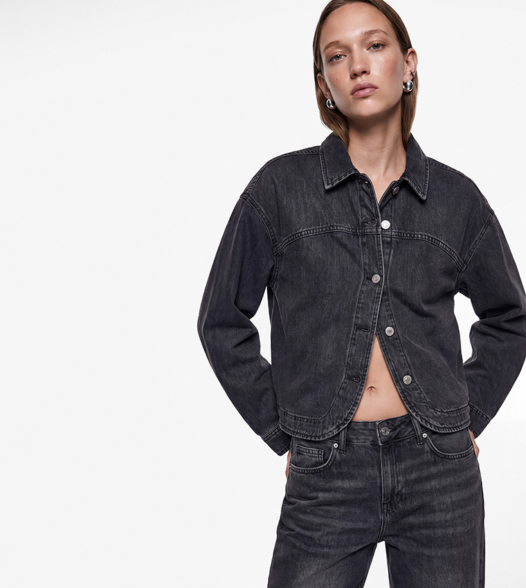 كوتون  جاكيتات دنيم - أسود Short Sleeve T-Shirts