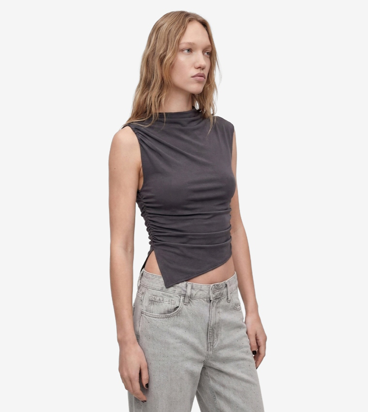 Koton  Sleeveless Tops - Grey Waistcoats