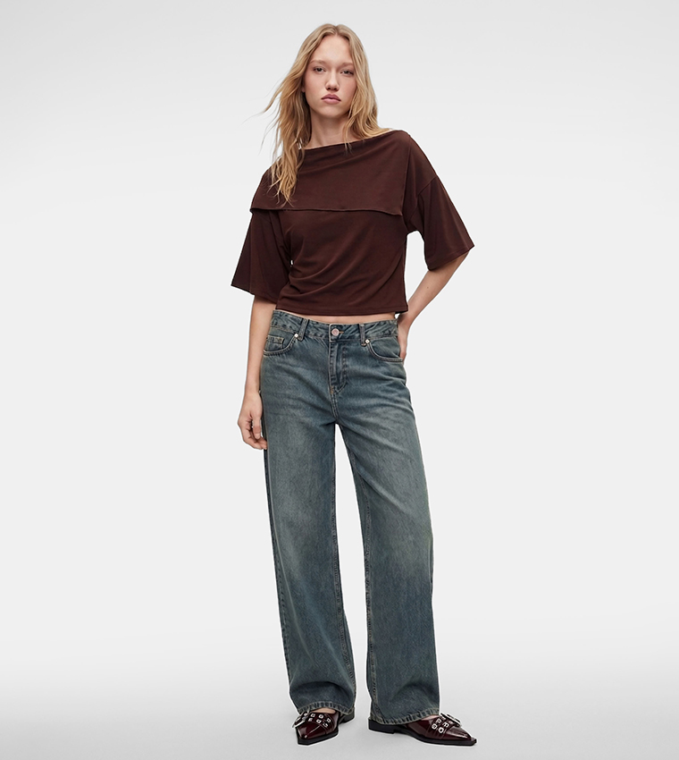كوتون  توبات قصيرة - بني  Cropped Tops