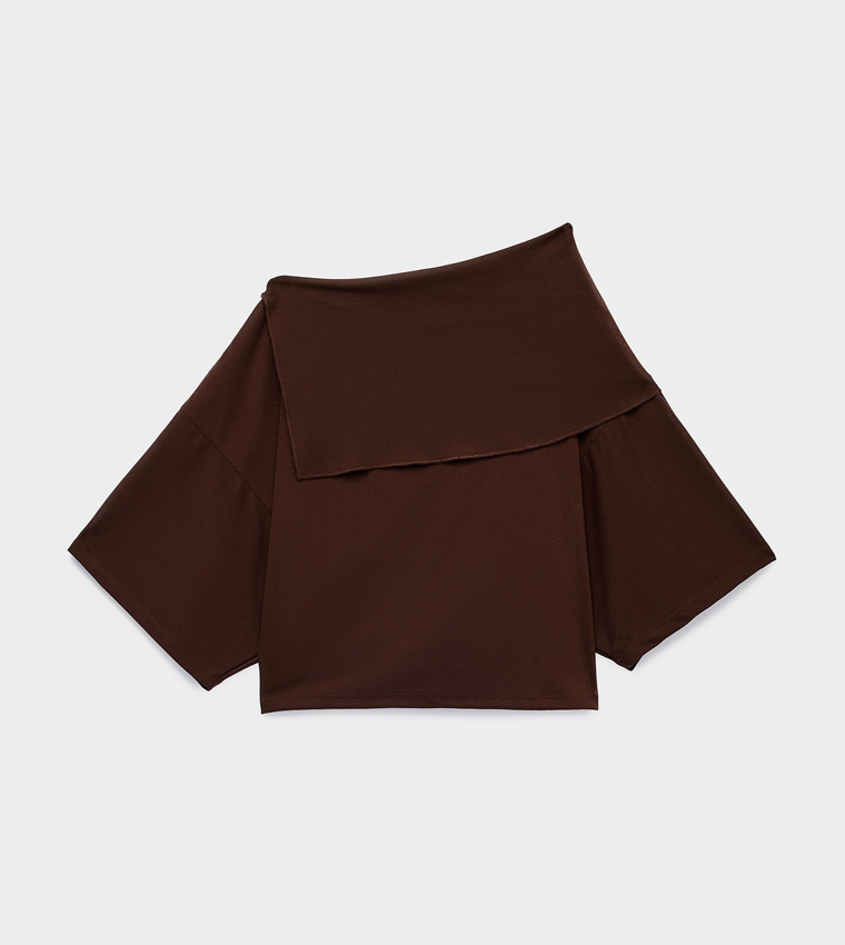 كوتون  توبات قصيرة - بني  Cropped Tops