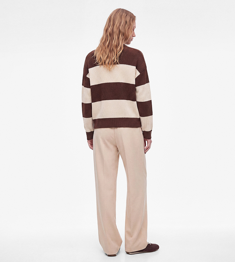 Koton  Round Neck Sweaters - Brown Round Neck Sweaters