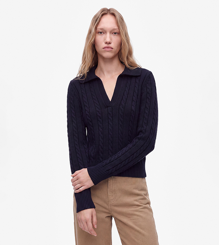 Koton  V-neck Sweaters - Navy V-neck Sweaters