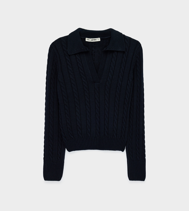 Koton  V-neck Sweaters - Navy V-neck Sweaters