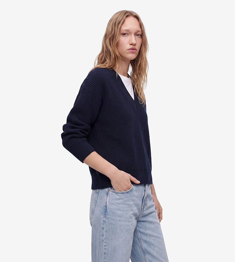 كوتون  سترات بياقة V  - كحلي V-neck Sweaters