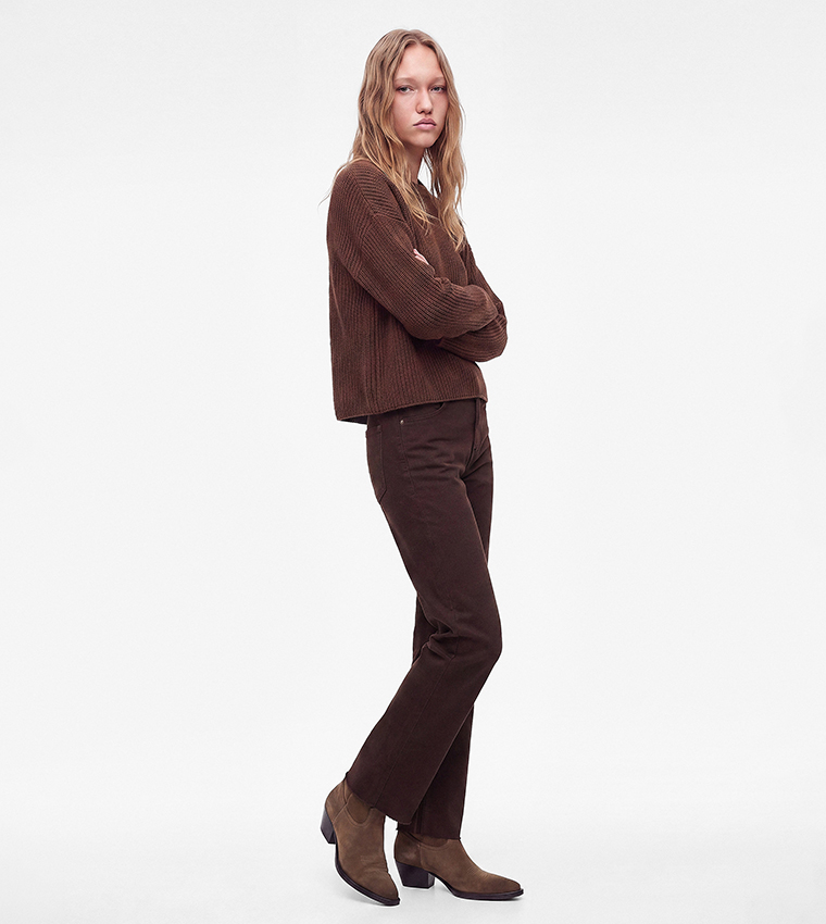 كوتون  سترات بياقة دائرية - بني  Round Neck Sweaters