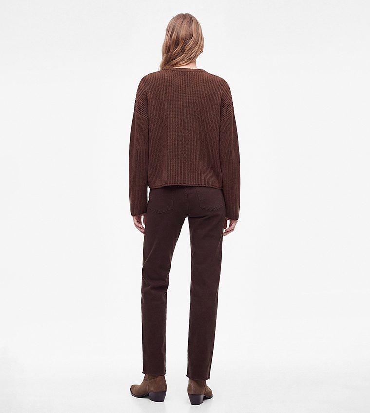 كوتون  سترات بياقة دائرية - بني  Round Neck Sweaters