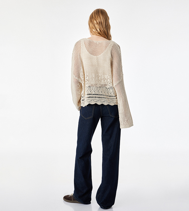 كوتون  سترات بياقة دائرية - بيج Round Neck Sweaters