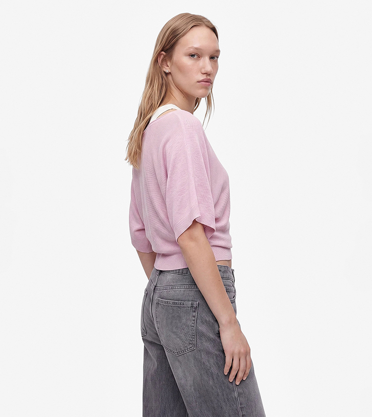 Solid Off Shoulder Slim Fit Sweater