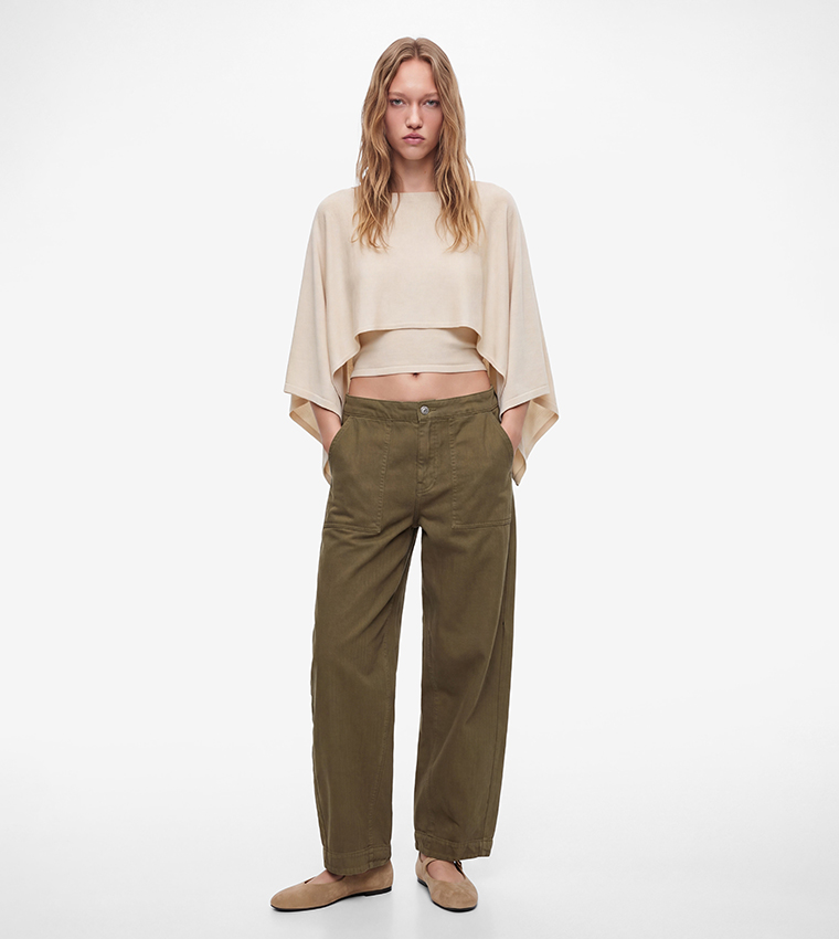 Koton  Round Neck Sweaters - Beige Round Neck Sweaters