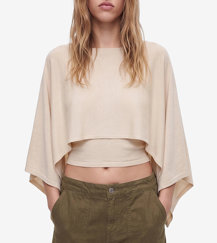 Koton  Round Neck Sweaters - Beige Round Neck Sweaters
