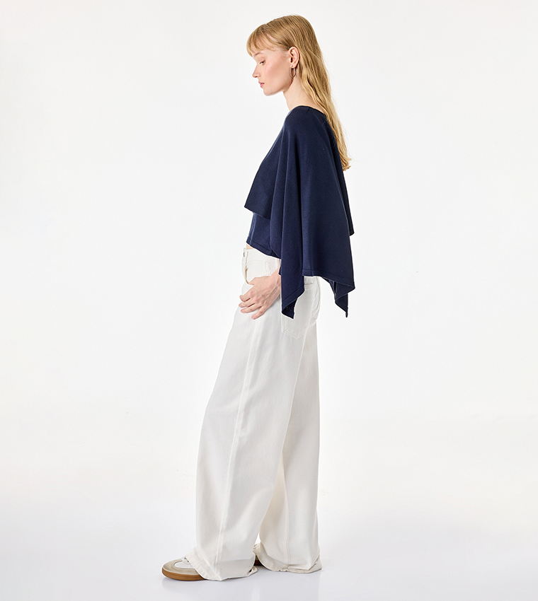 Koton  Round Neck Sweaters - Navy Round Neck Sweaters