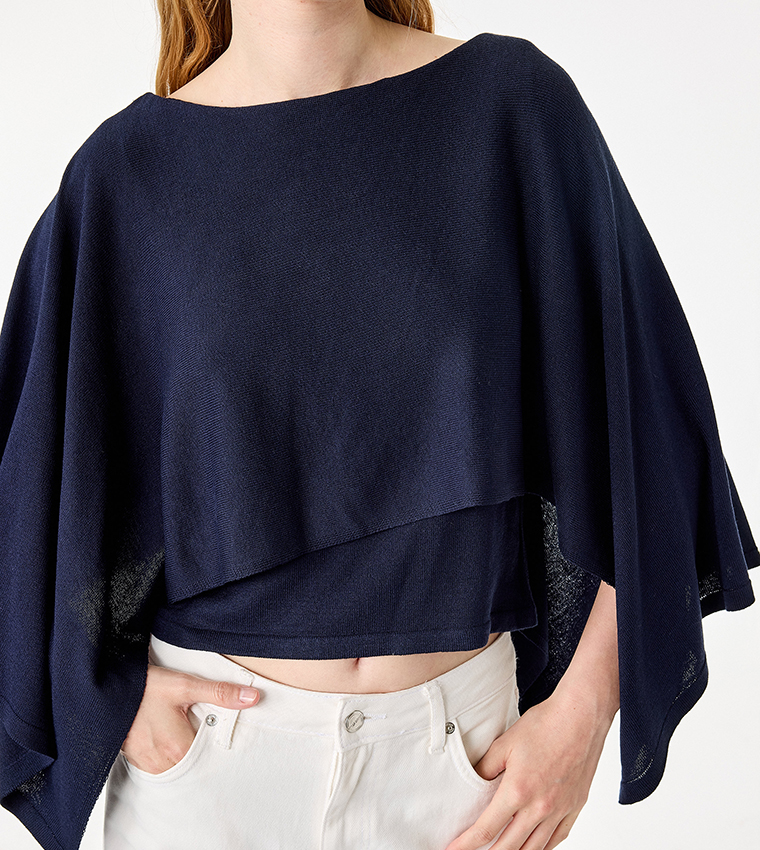 Koton  Round Neck Sweaters - Navy Round Neck Sweaters