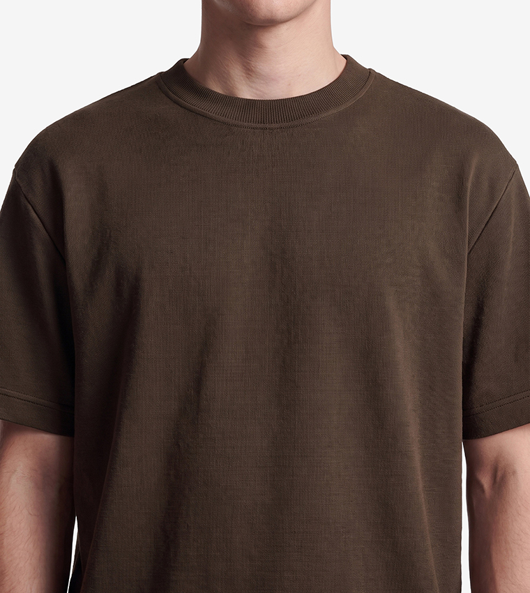 Koton  Round Neck T-Shirts - Olive Sports Bras
