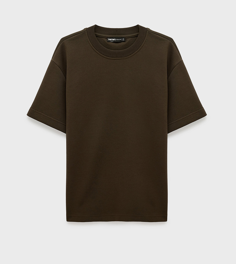 Koton  Round Neck T-Shirts - Olive Sports Bras