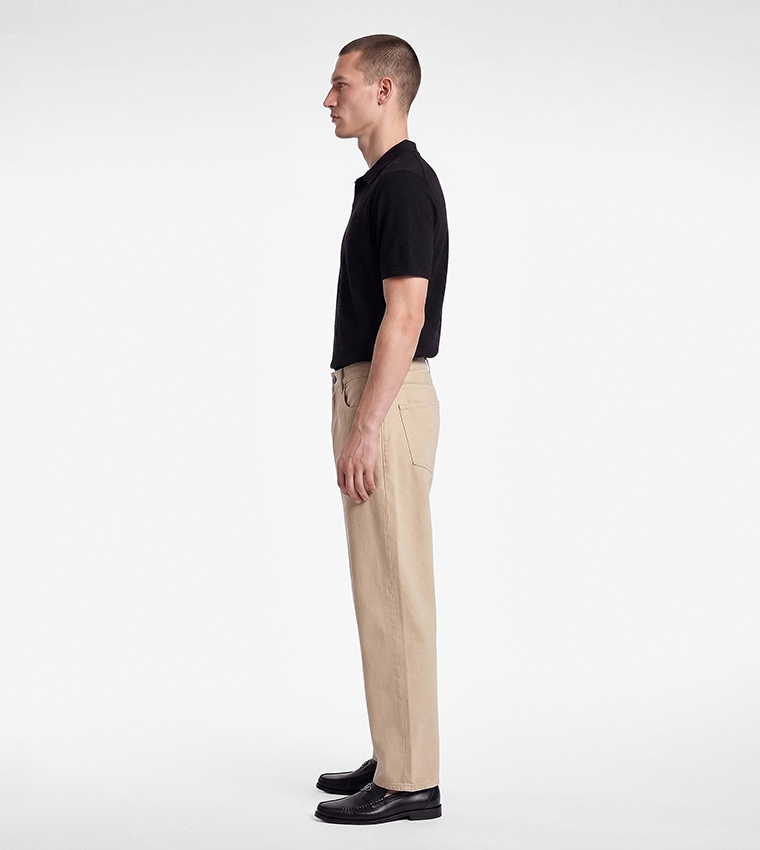 Solid Relaxed Fit Casual Pants