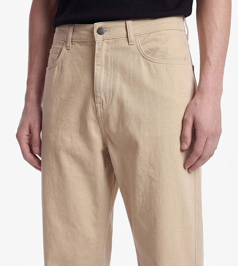 Solid Relaxed Fit Casual Pants