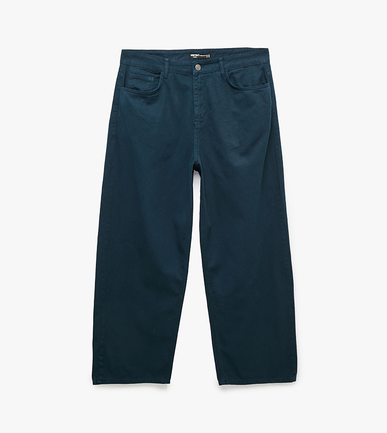 Solid Barrel Fit Pants