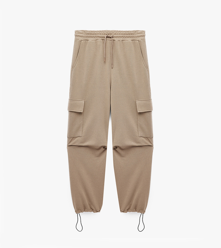 كوتون  بناطيل كارجو - حنطي Cargos
