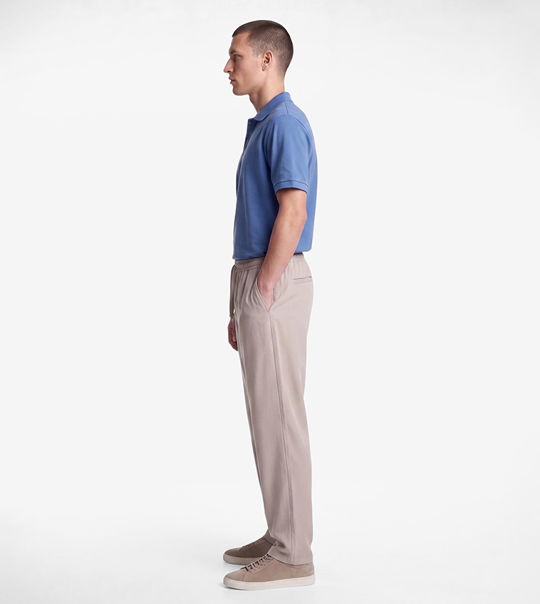 Solid Slim Fit Casual Pants
