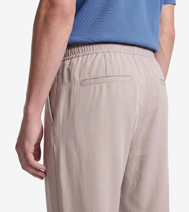Solid Slim Fit Casual Pants