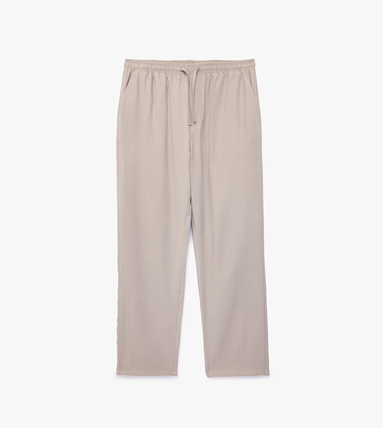 Solid Slim Fit Casual Pants