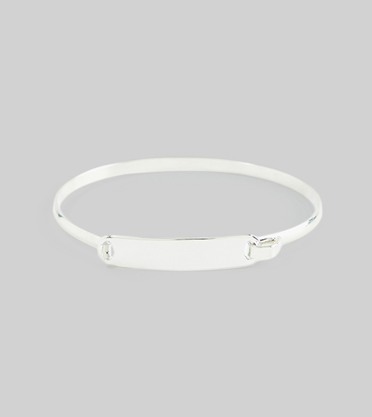 Silver-Tone Plate Bracelet