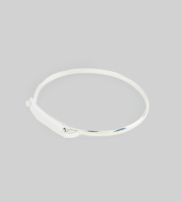 Silver-Tone Plate Bracelet
