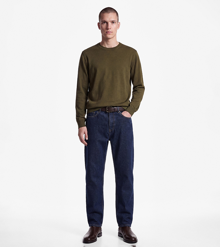 Solid Crew Neck Sweater