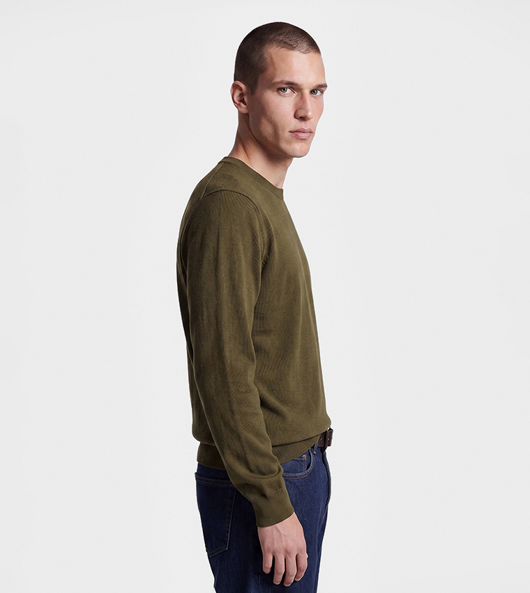 Solid Crew Neck Sweater