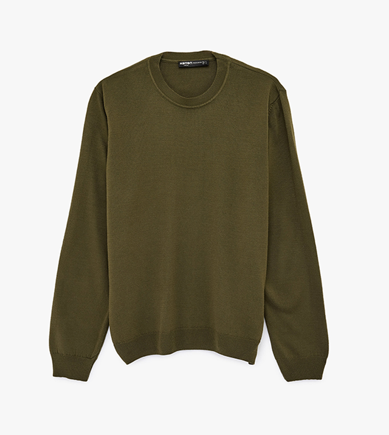 Solid Crew Neck Sweater