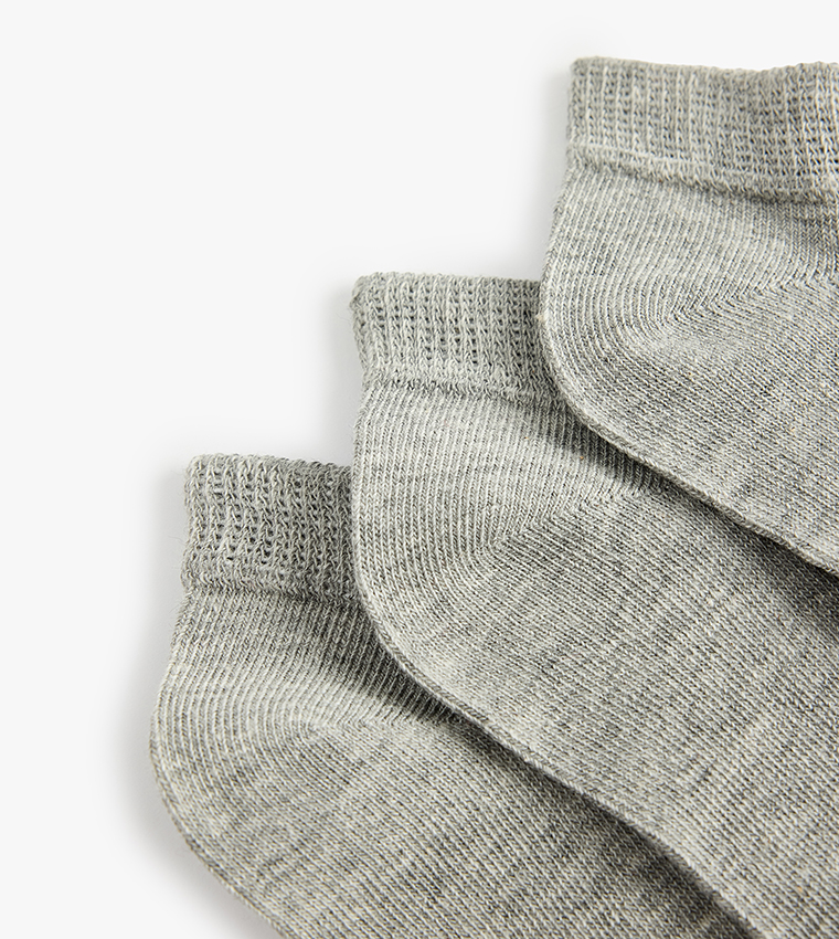 3-Pack Solid Ankle Socks