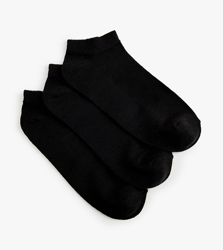 3-Pack Solid Ankle Socks