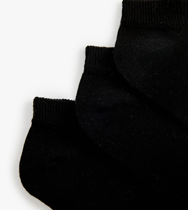 3-Pack Solid Ankle Socks