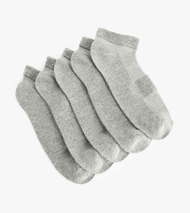 5-Pack Solid Ankle Socks