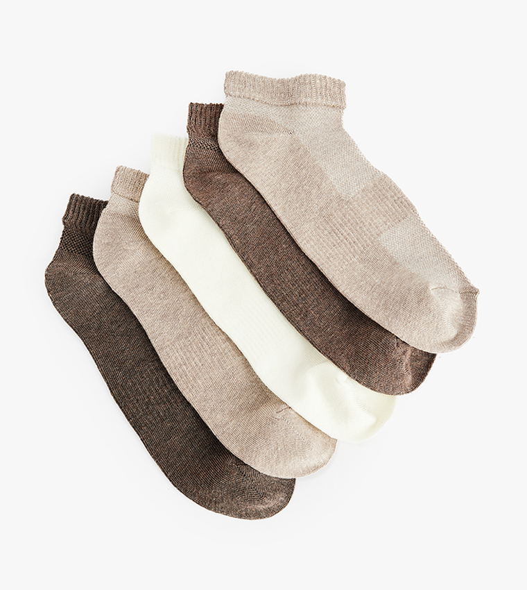 5-Pack Solid Ankle Socks
