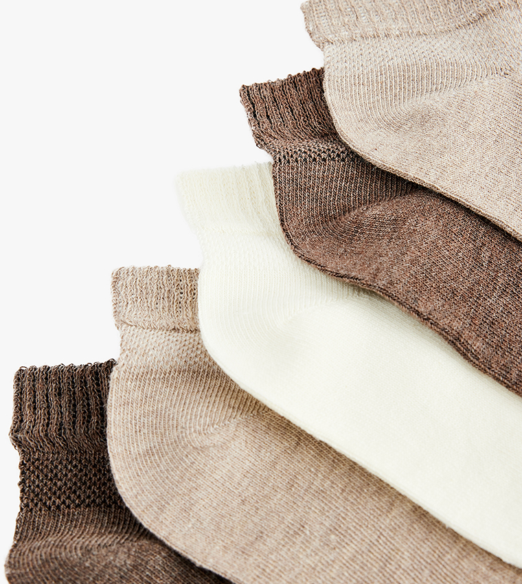 5-Pack Solid Ankle Socks